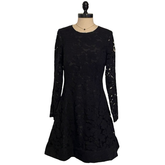Laundry by Shelli Segal Long Sleeve Lace Dress With Horsehair Hem - Size 8 - NWT - Picture 3 of 9